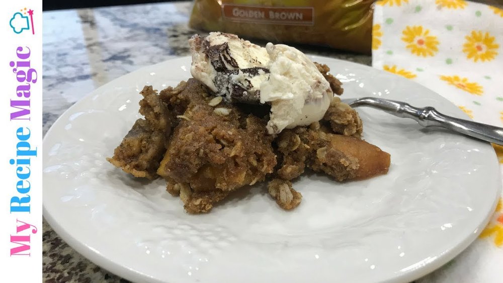 Crock Pot Peach Cobbler-Julie's Eats & Treats