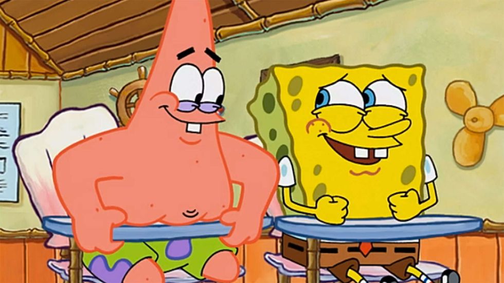 spongebob and patrick in class