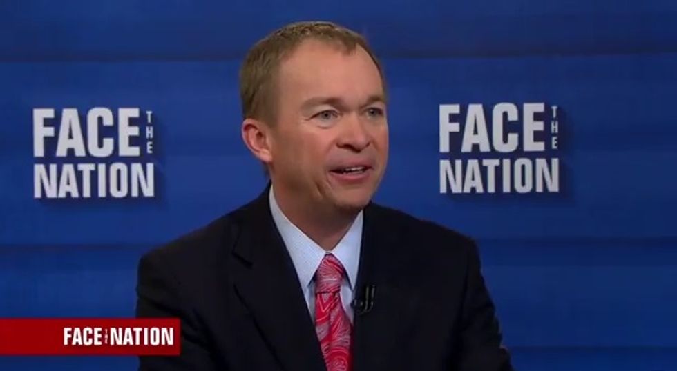 Budget Chief Mick Mulvaney's G-String So Full Of Lobbyists' Dollar Bills There's No Room For Anything Else!