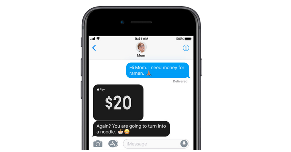 a photo of a smartphone showing Apple Pay Cash app