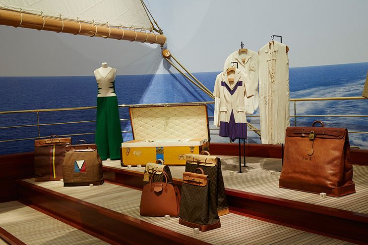 Two of the Darjeeling Limited luggage at the 'LV Dream' exhibition