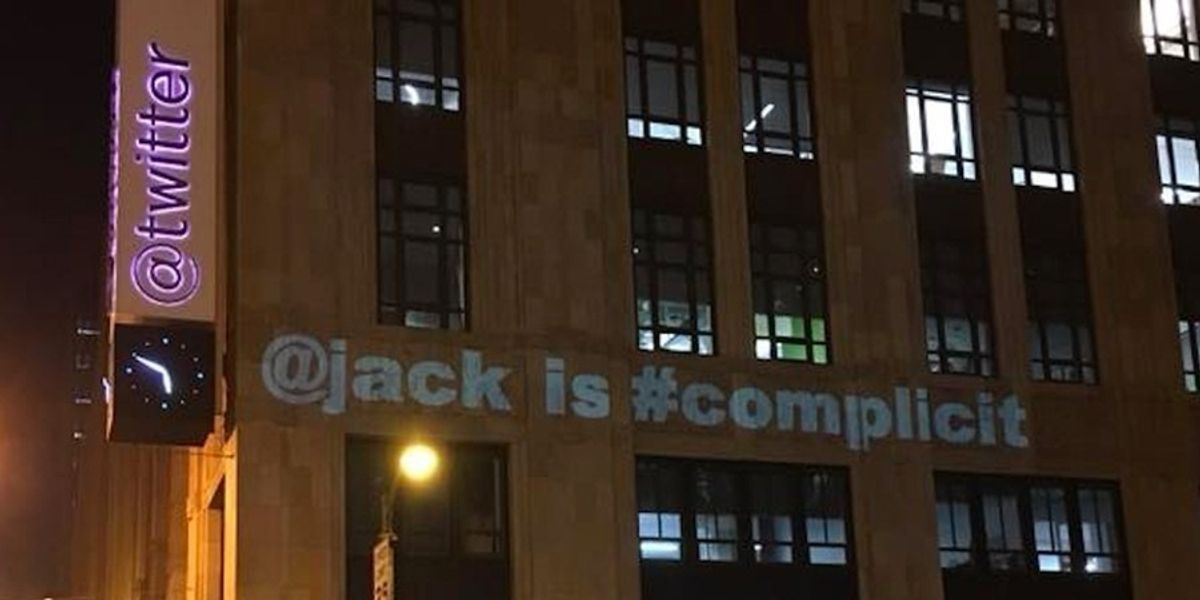 Protesters Say Twitter is 'Complicit' With Projection on Headquarters