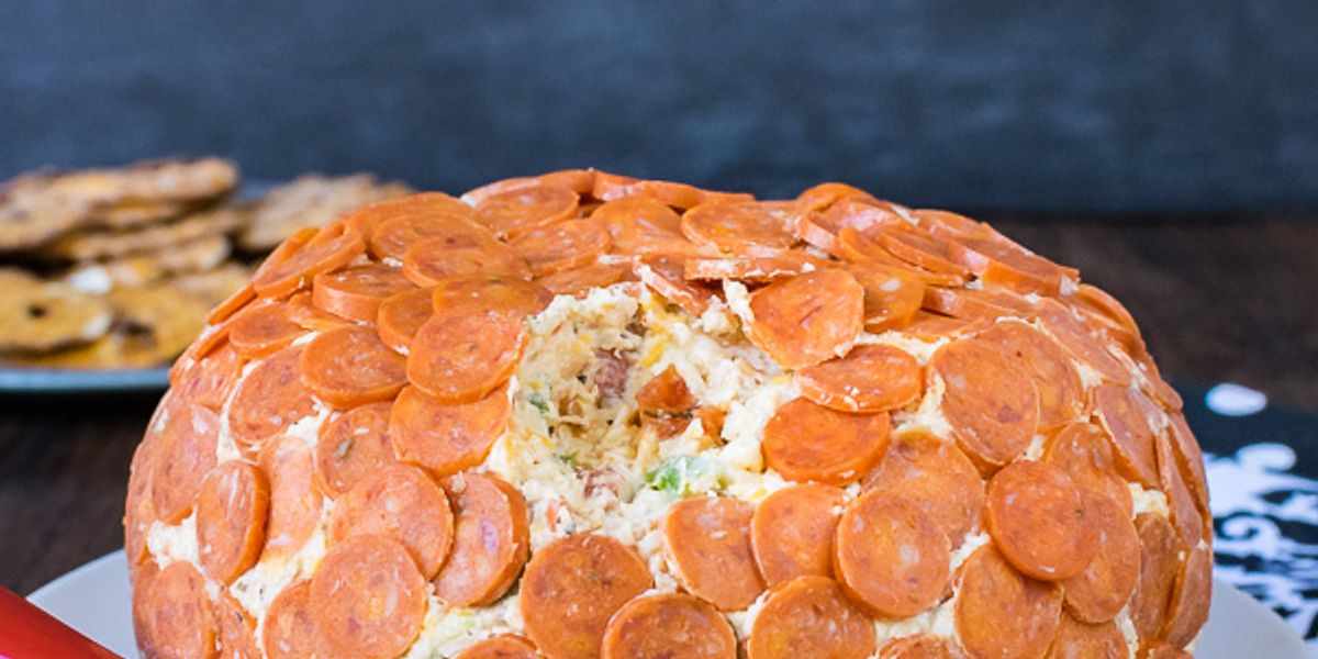 Loaded Pizza Cheese Ball - My Recipe Magic