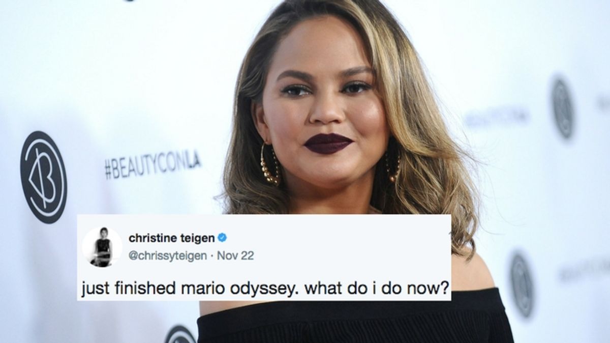 Chrissy Teigen Asks Fans What to do After Beating Super Mario Odyssey