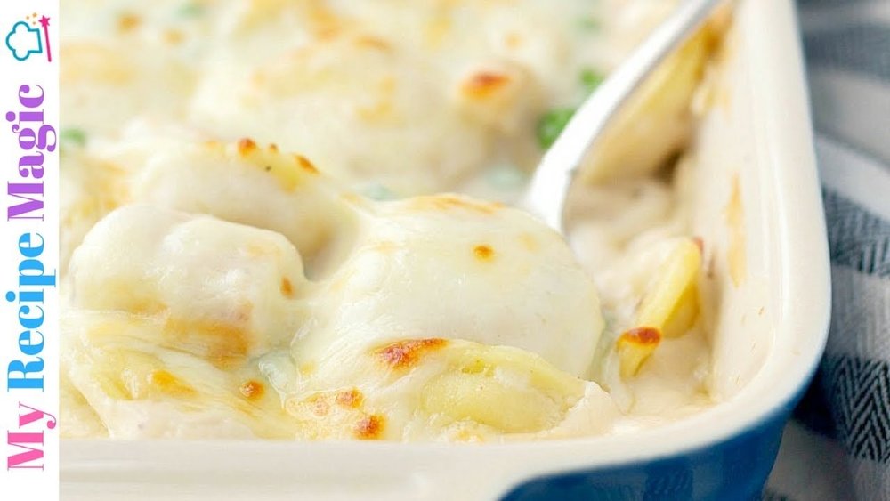 Dump & Bake Chicken Ravioli With Alfredo