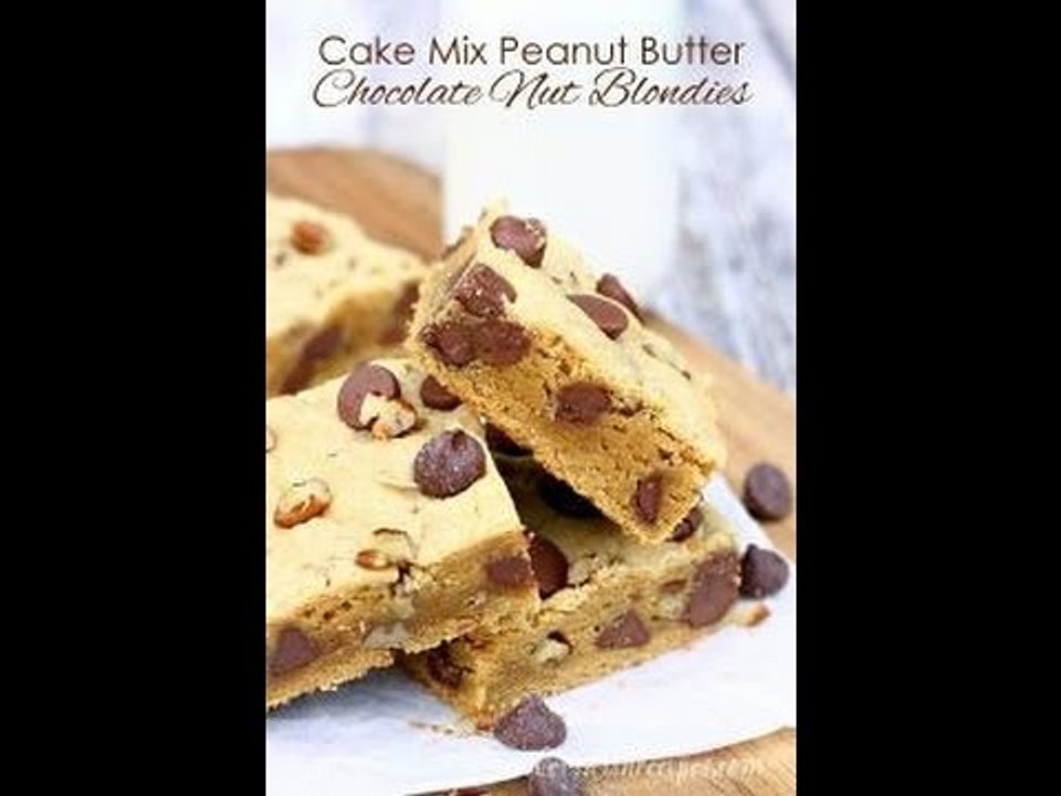 Cake Mix Peanut Butter Chocolate Nut Blondies