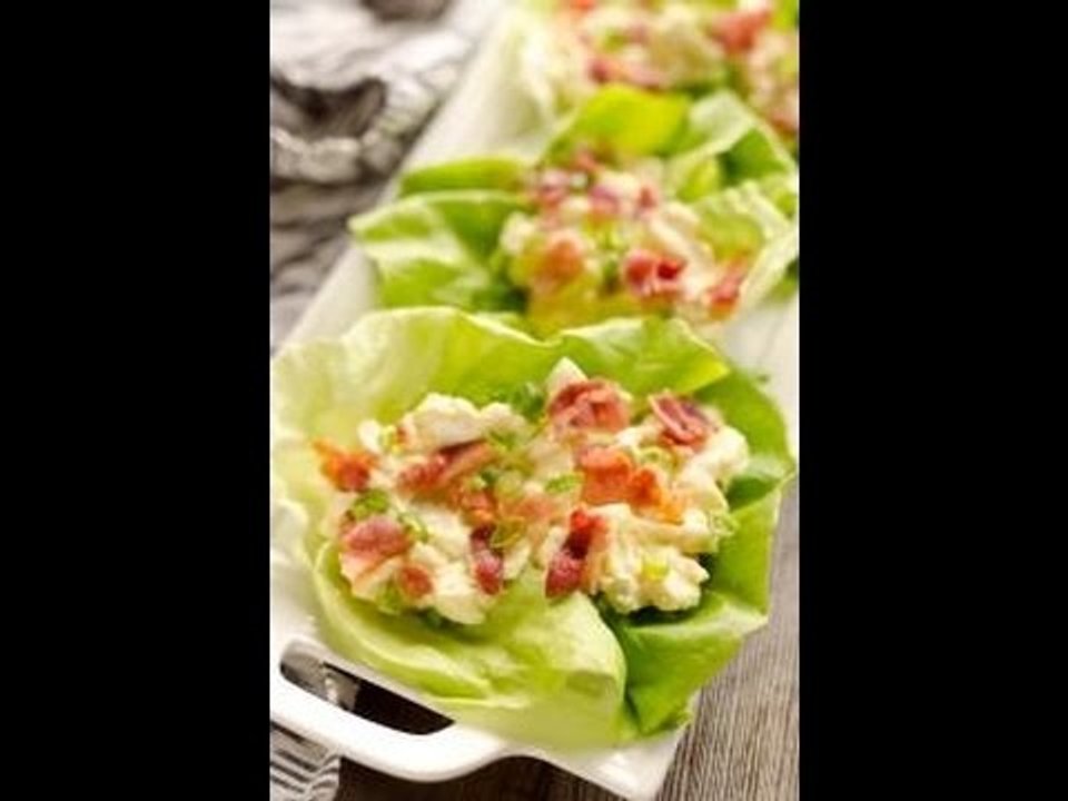 Light Bacon Egg Salad Lettuce Cups