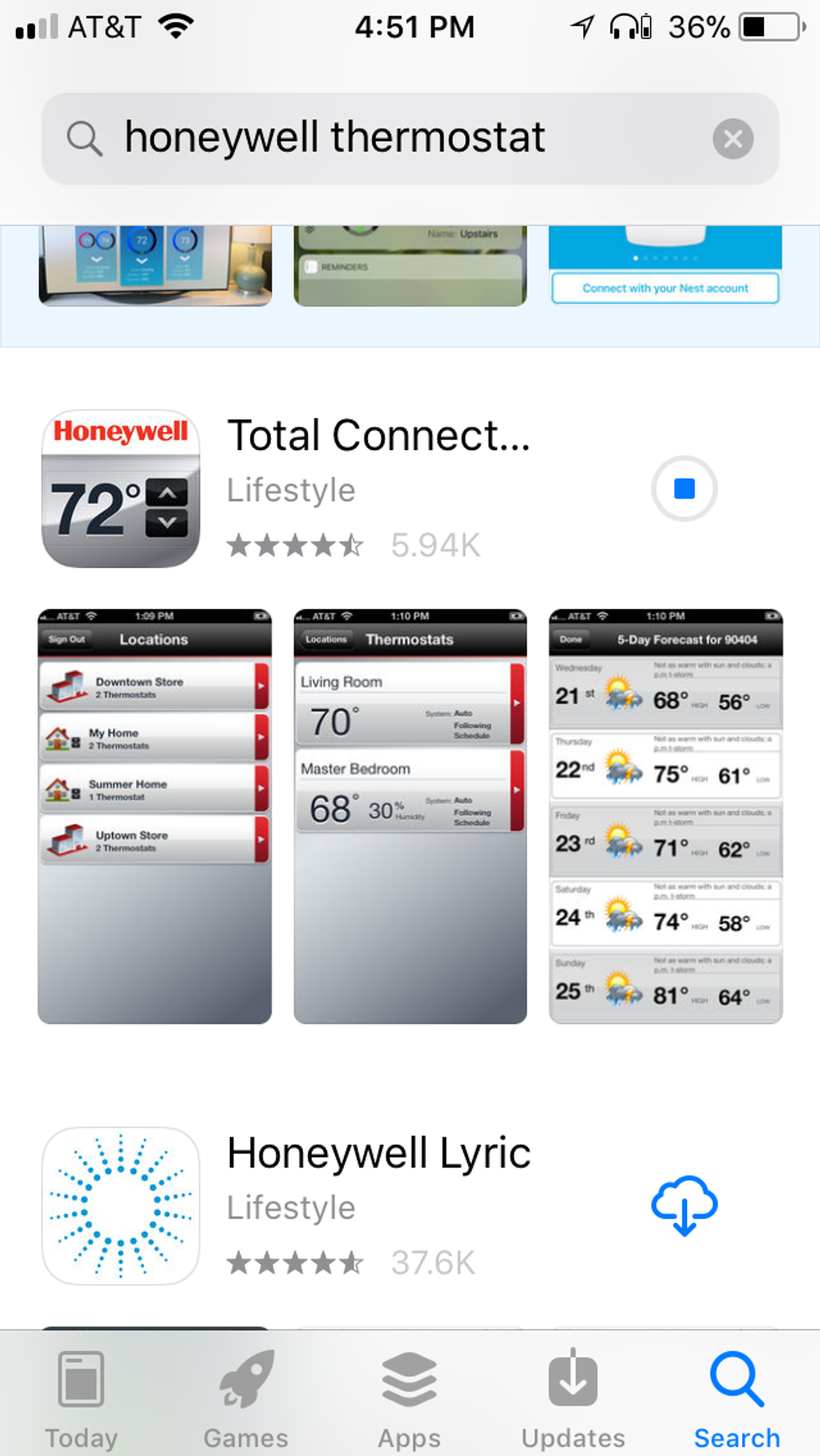 a screenshot of honeywell mobile app in App Store