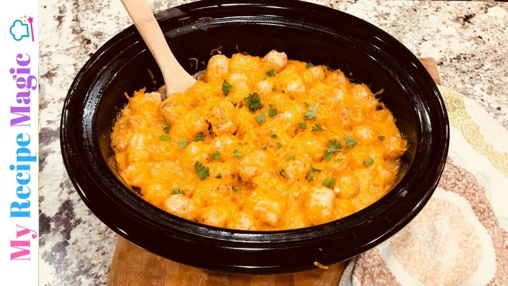 Crock Pot Bacon Cheeseburger Tater Tot Casserole