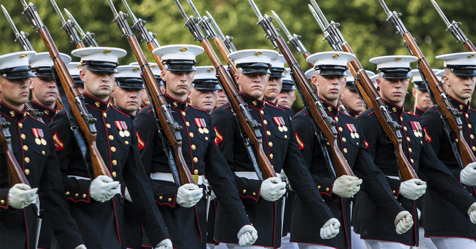 Here's what it takes to be on the Marine silent drill team Americas