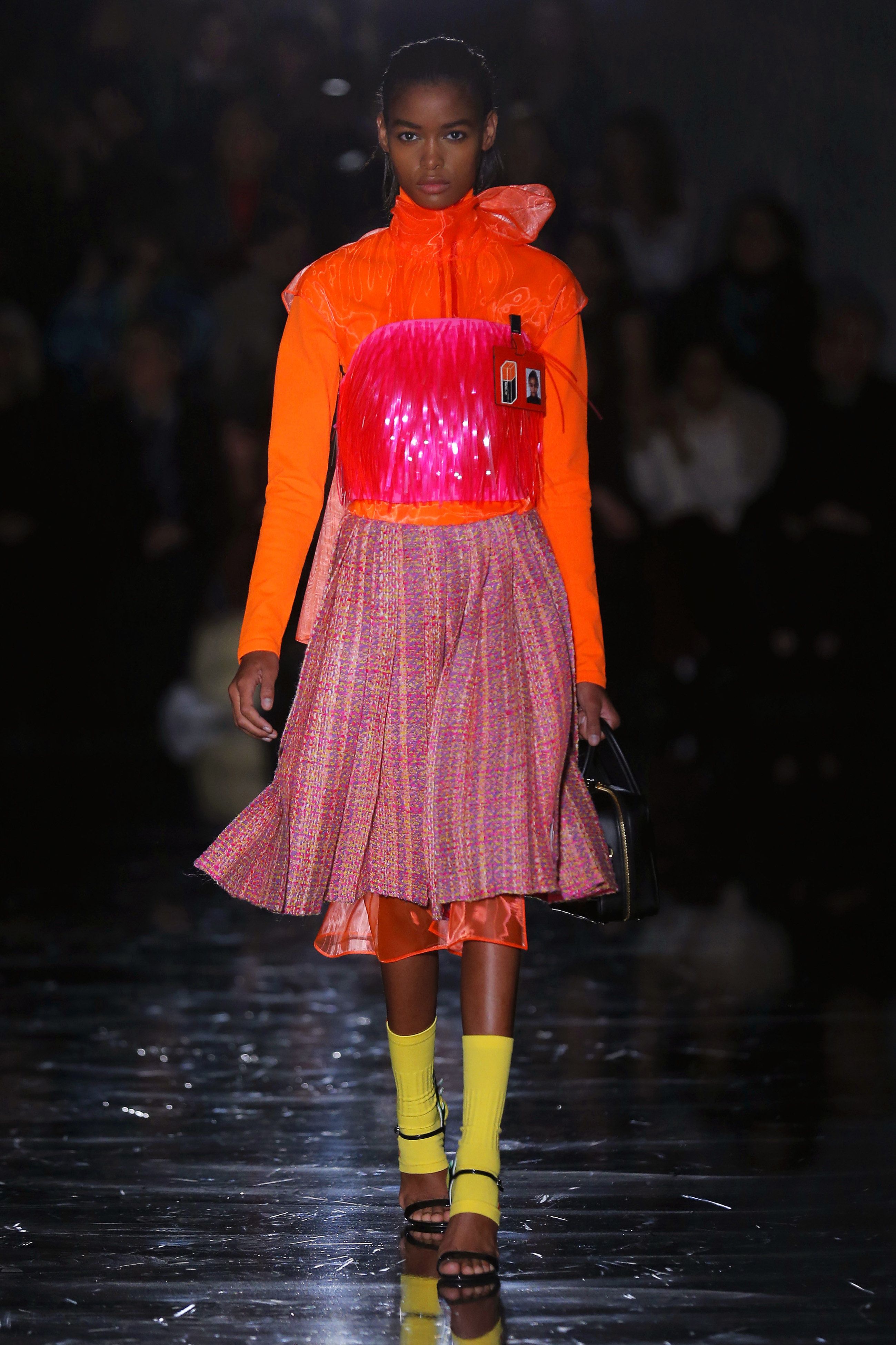 prada neon dress