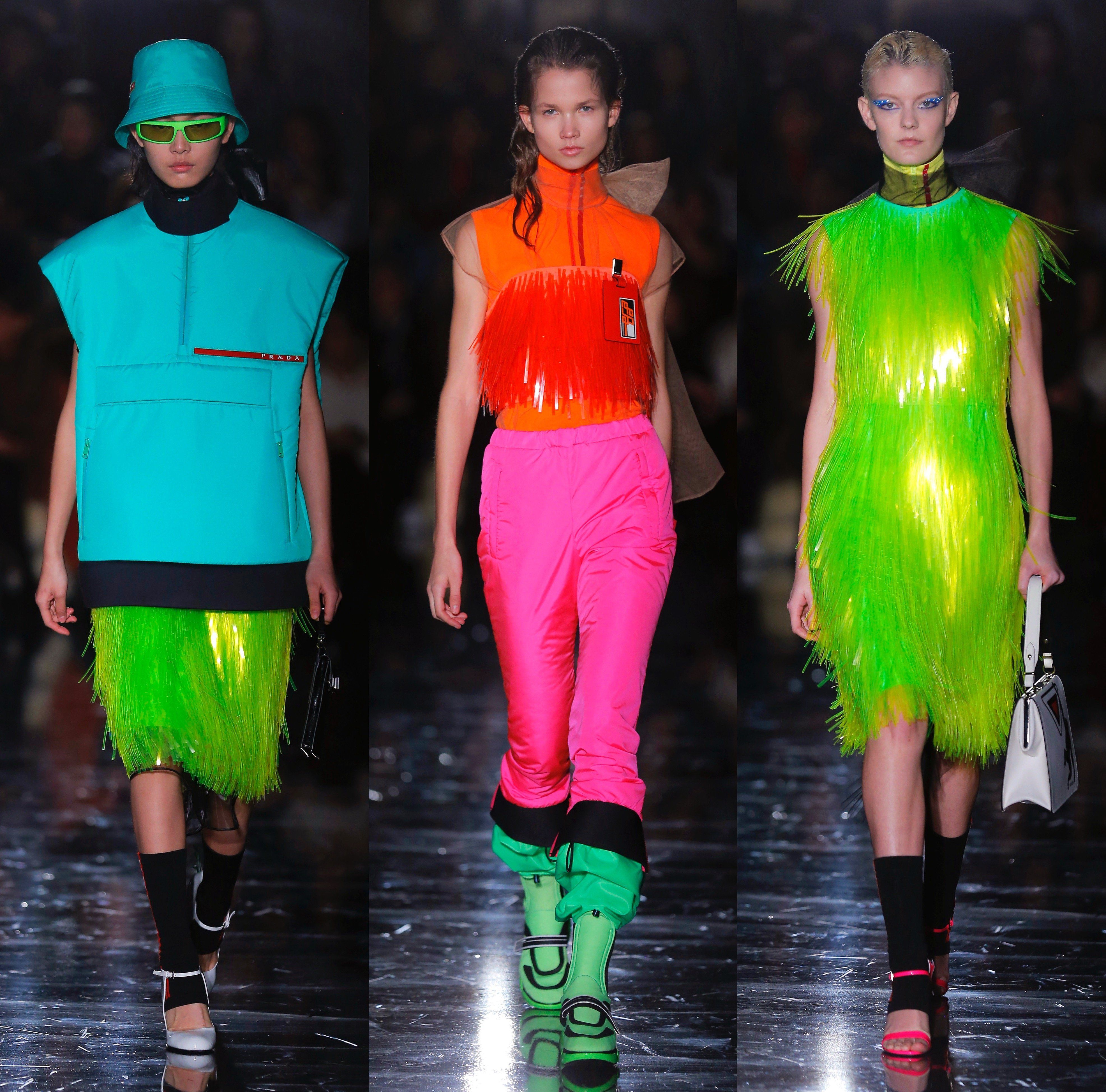 prada neon dress