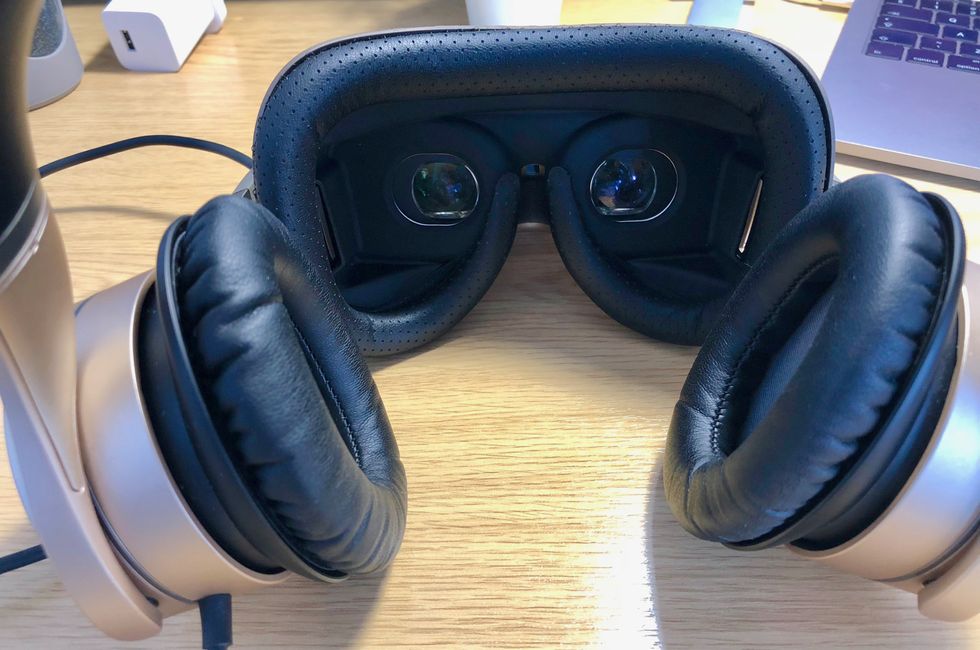 a photo of a Royole Moon Headset with headphones