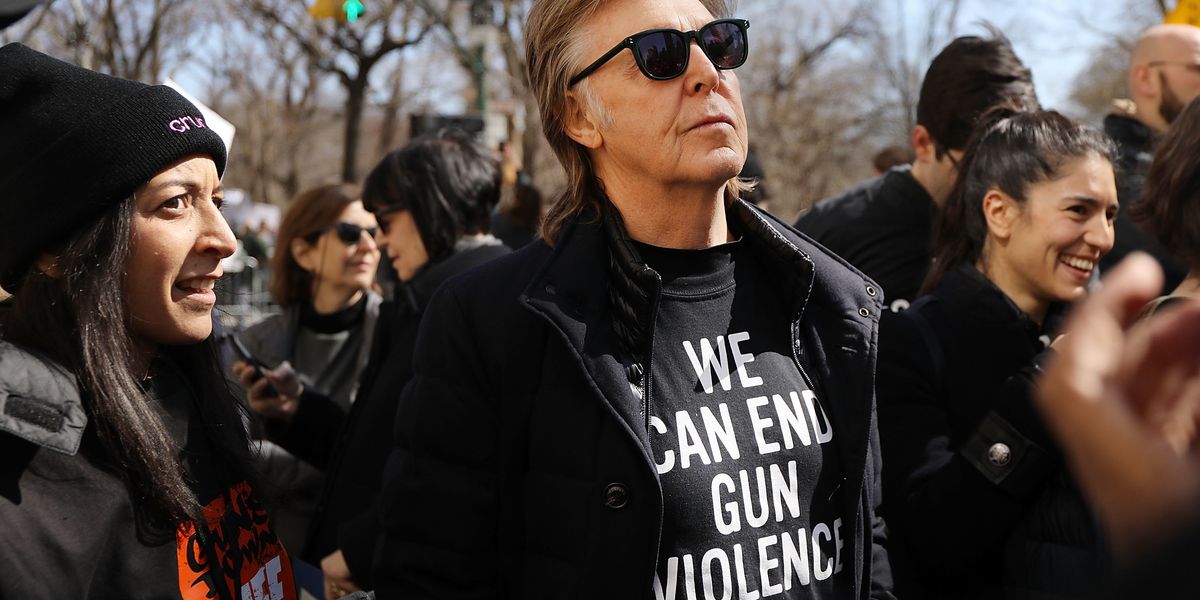 Paul McCartney Joins New York #MarchForOurLives in Honor of John Lennon