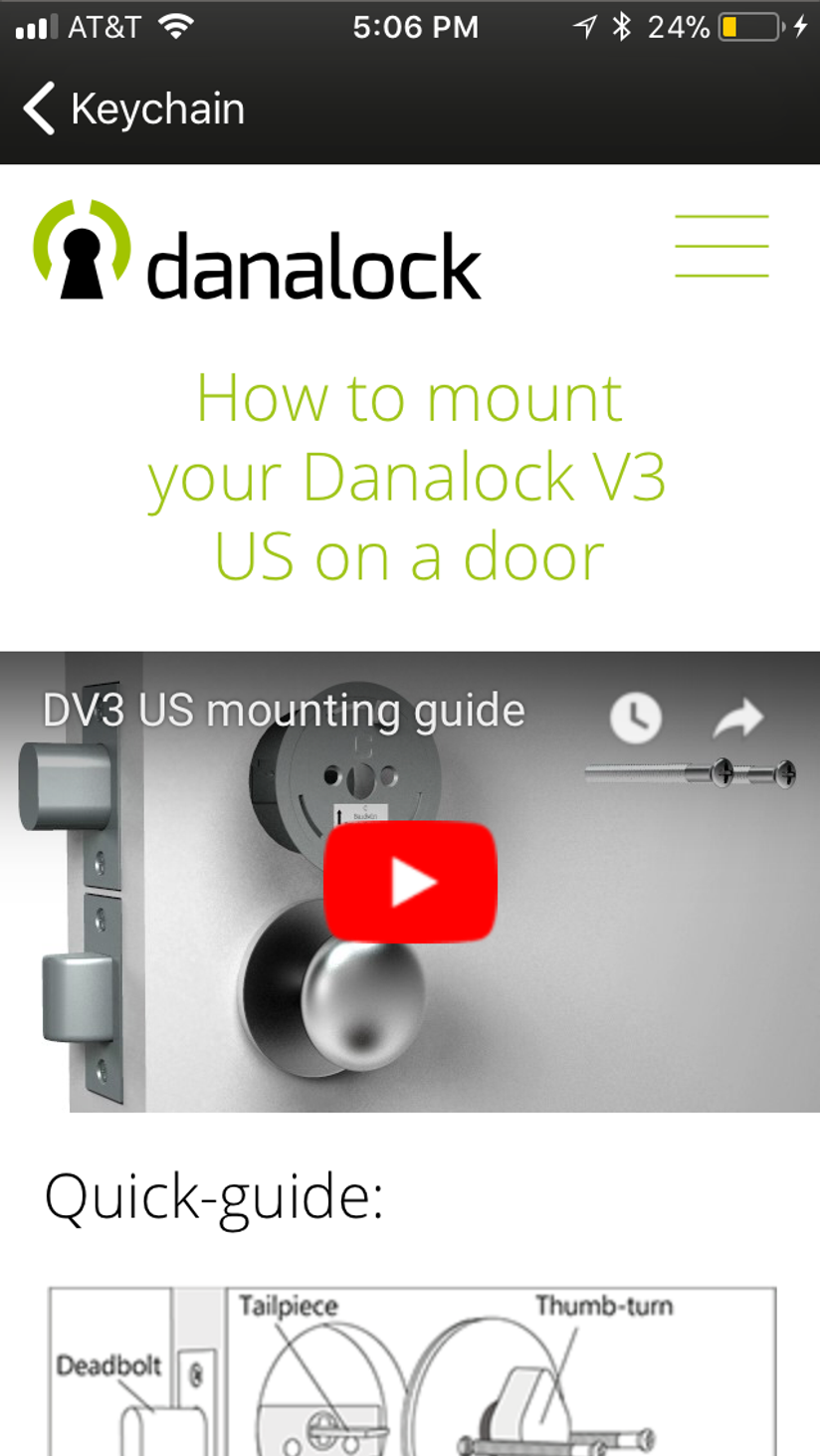 Danalock Smartlock V3 smartes Türschloss, Bluetooth, Siri Sprachsteuerung,  Auto-Lock (253780) Elektroshop Wagner