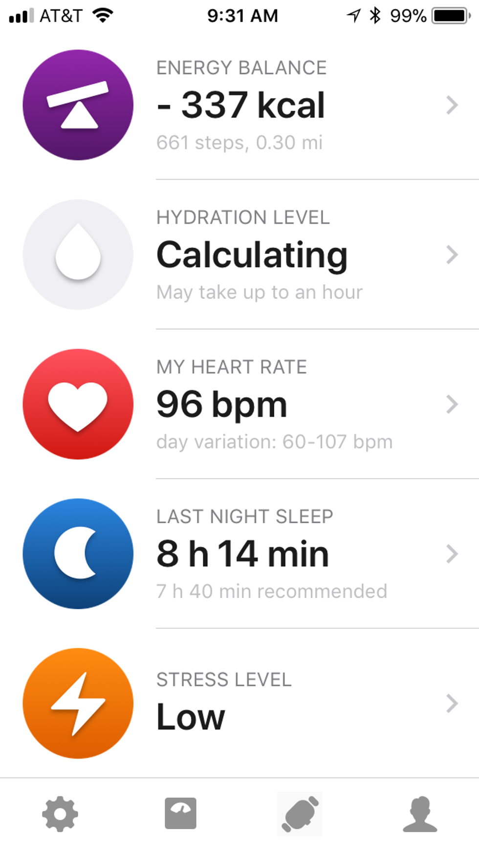 screenshot of GoBe app
