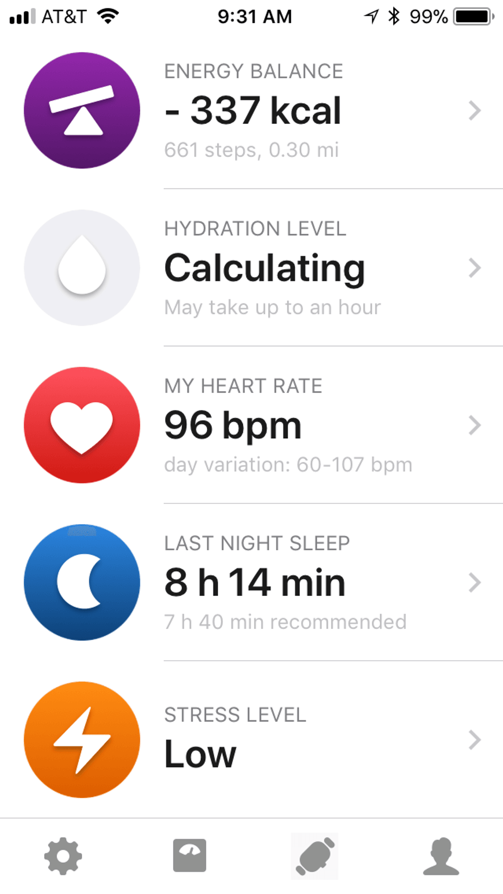 screenshot of GoBe app