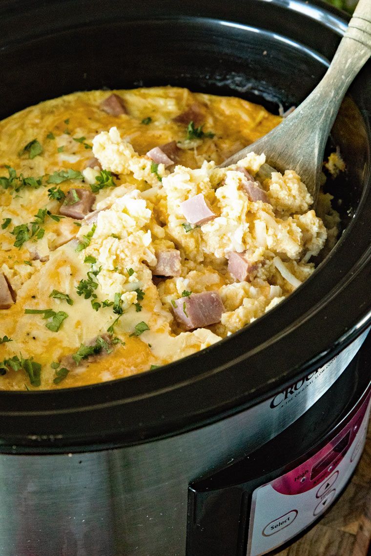 Cheesy Ham Crock Pot Breakfast Casserole My Recipe Magic   Img 