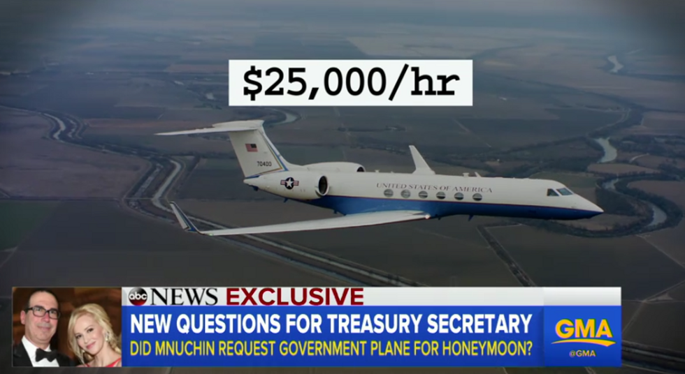 Steve Mnuchin Asked For Military Jet For Honeymoon Because He Is Only A Three Hundred Millionaire, LOL, Poor