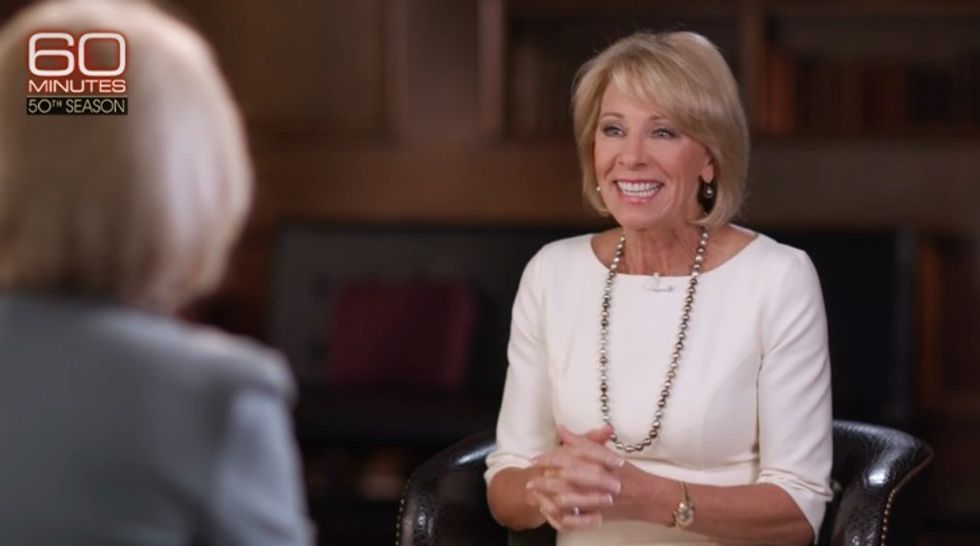 Betsy DeVos Sprays Stupid-Juice All Over Lesley Stahl In '60 Minutes' Interview