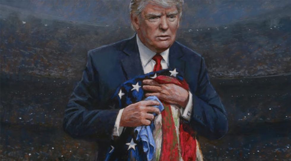 America's Greatest Artist, Jon McNaughton, Proudly Presents Donald Trump's Sad Wrinkled...Flag