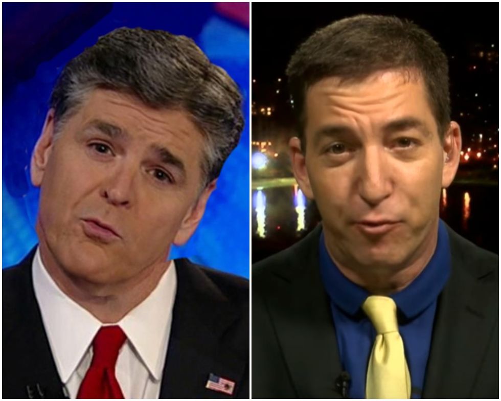 Weird How Dumb Idiot Sean Hannity THIS WEEK Sounds Just Like Stupid Ass Glenn Greenwald LAST YEAR