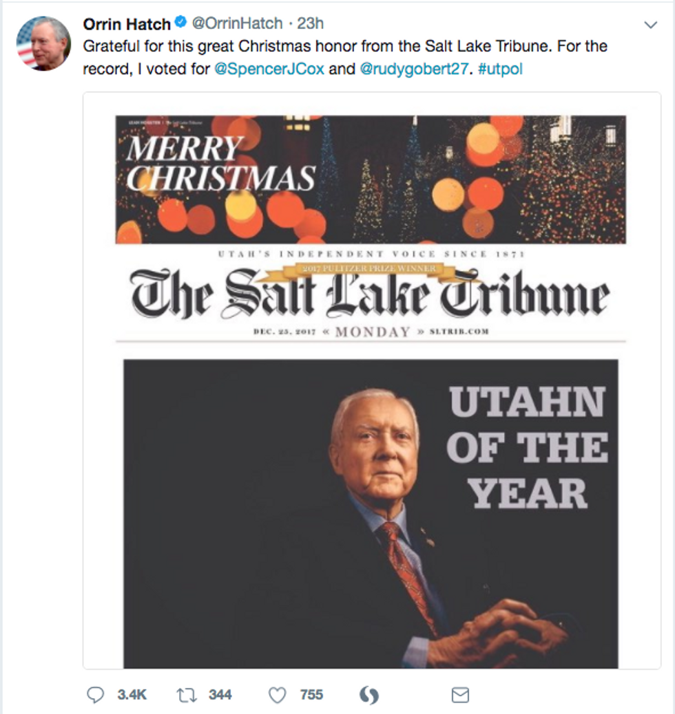 Go Home, Orrin Hatch. You're Not Drunk, You Just Need To Go.