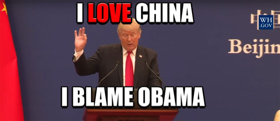 Trump To China: 'Obama Did It.' Wonkagenda For Thurs., Nov. 9, 2017