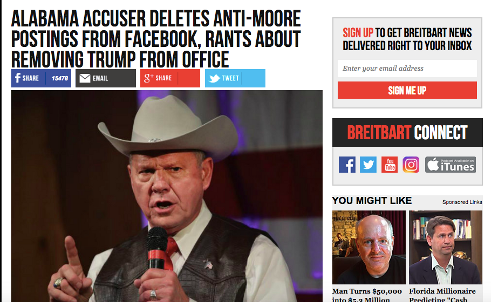 Breitbart's Big Scoop: One Of Roy Moore's Accusers Was Not Going To Vote For Him!
