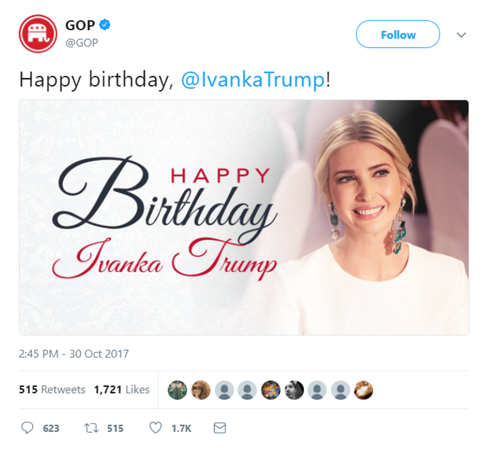 Happy Birthday Ivanka LOLOLOLOLOLOLOLOLOLOLOL Luv Robert Mueller