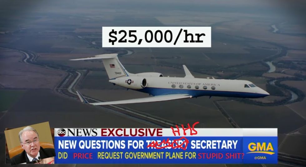 Tom Price To Magnanimously Pay Tiny Fraction Of Private Jet Costs. We Good?