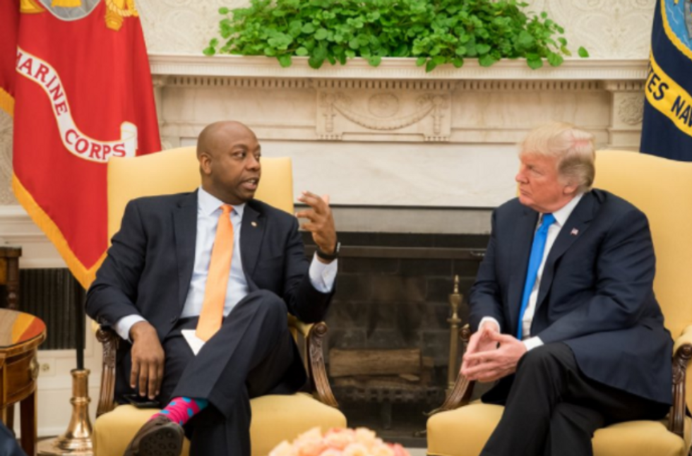 Trump's Black Friend In The Senate Not Really In Mood For His Shit Today