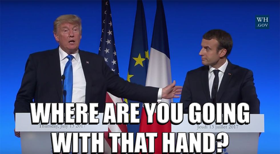Trump Pussgrabbing All Over Paris. Wonkagenda For Fri., July 14, 2017