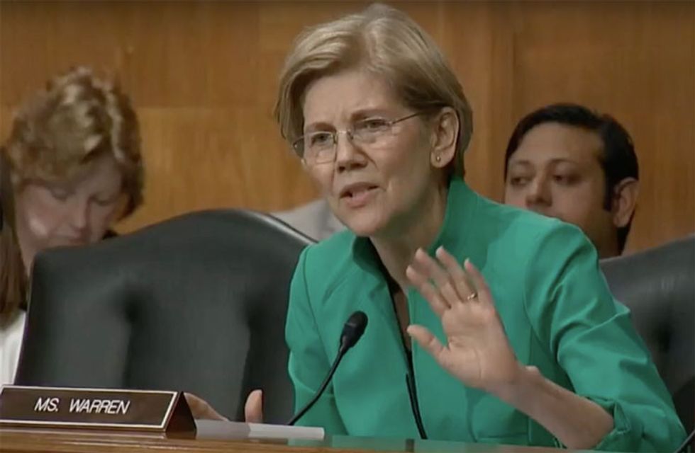 Let's Watch Elizabeth Warren Punch Treasury Secretary In The Face (With Words!)