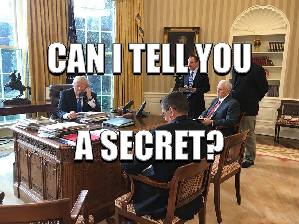Trump Can't Stop, Won't Stop! (Spilling Secrets.) Wonkagenda For Wed., May 17, 2017