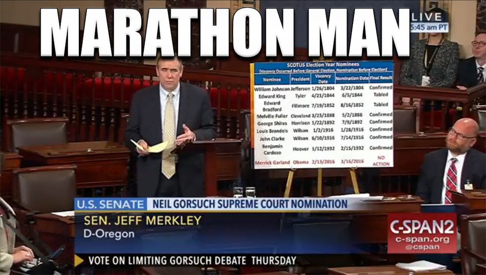 Oregon Sen. Merkley Stays Up ALL. NIGHT. LONG. Wonkagenda For Wed., April 5, 2017