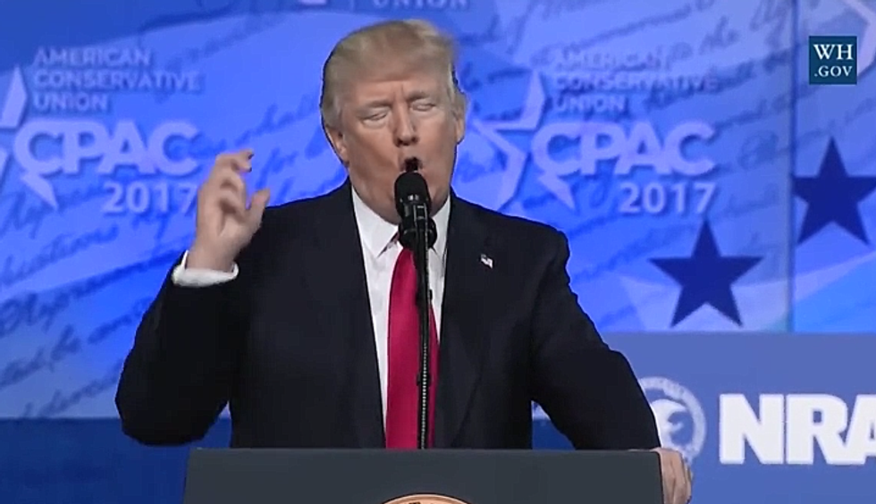 Donald Trump Tells CPAC Unnamed Sources Are FAKE NEWS, Except For When He Uses Them