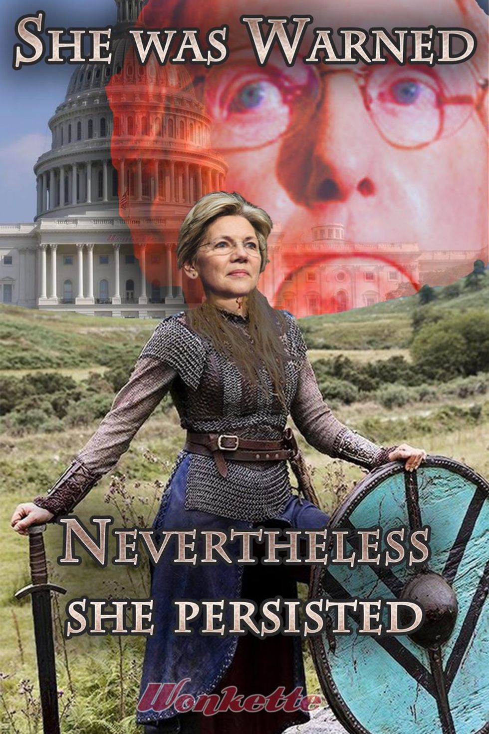 Here Is Your New 'Elizabeth Warren: She Was Warned' Shirt, To Cover Your Persistent Bosoms!