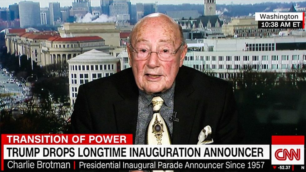 Trump Expands Enemies List To Include 89-Year-Old Inauguration Announcer Guy. WEAK! SAD! DICKISH!