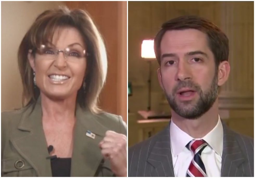 Sarah Palin Is Idiot, Whereas Tom Cotton Is ... Correct? Huh, That Can't Be Right ...