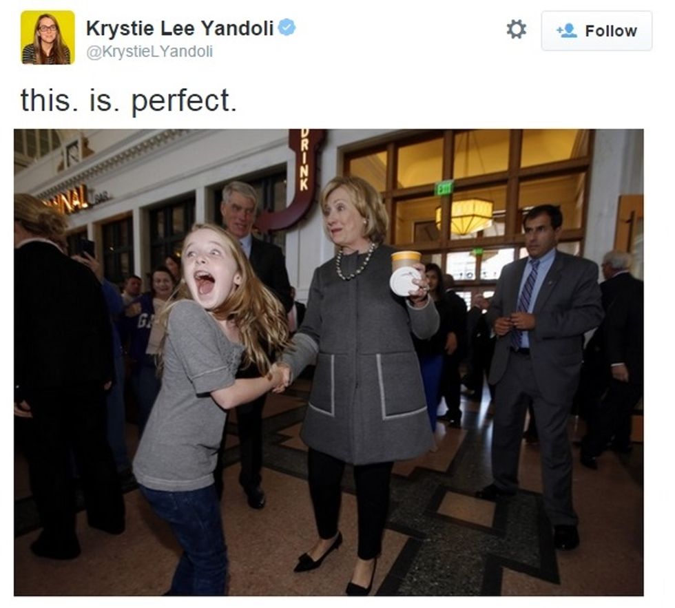 Nice Time: Little Girl Meets Hillary Clinton, Joyously Freaks Out