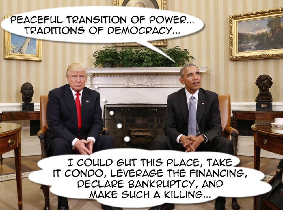 President Of United States Meets Queens-Born Usurper To Help Arrange Smooth Erasure Of Legacy