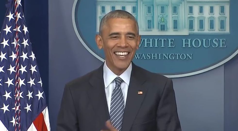 Barack Obama Still Being Civil To Crude Boorish White Man Taking His Job