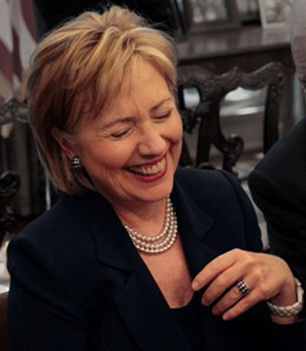 Hillary Clinton Can't Stop Laughing At Dumbass Republicans