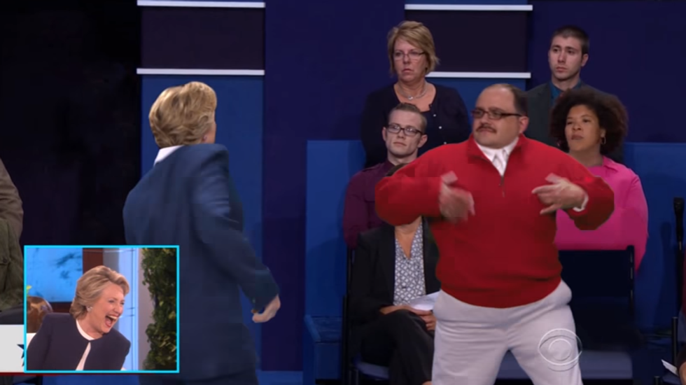 Let's Watch Hillary Clinton Dance With That Ken Bone Dude, Because It's Friday
