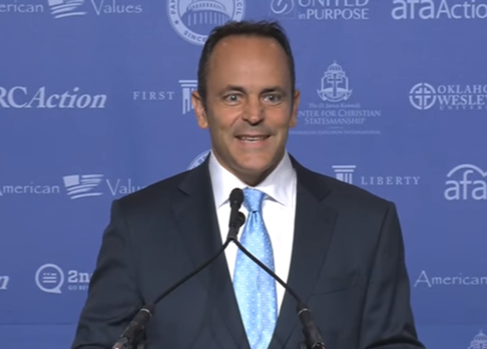 Kentucky Teabagger Gov. Says Your Grandbabies WILL HAVE TO DIE If Hillary Clinton Is Elected