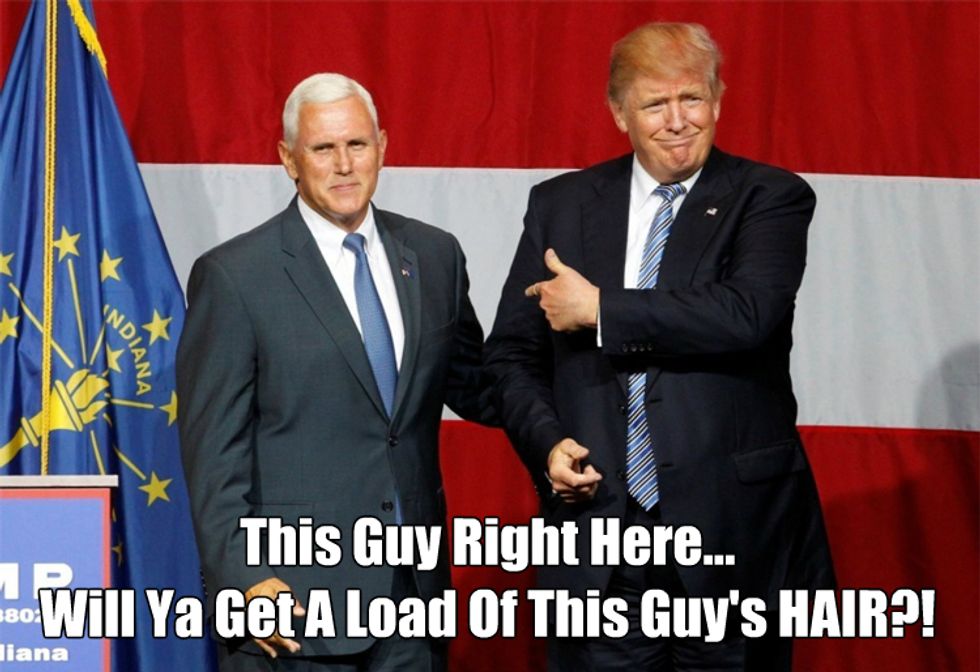 Donald Trump Seen Leaving Mike Pence's Place In Last Night's Dress