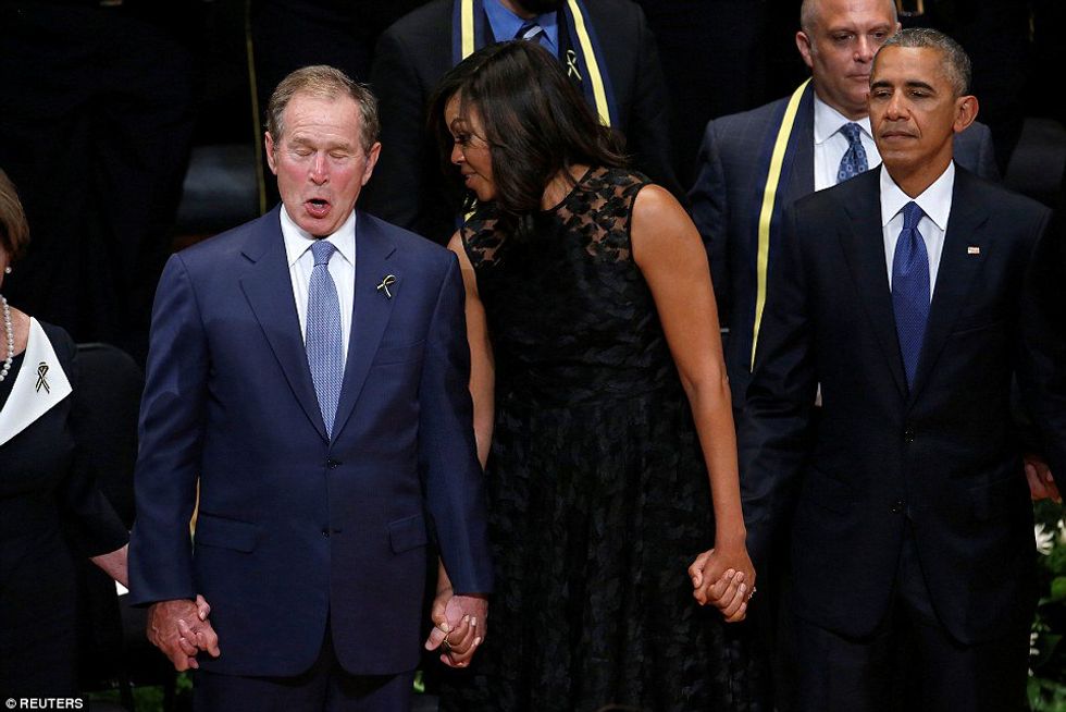 Was George W. Bush Drunk At The Memorial For The Slain Dallas Police Officers?