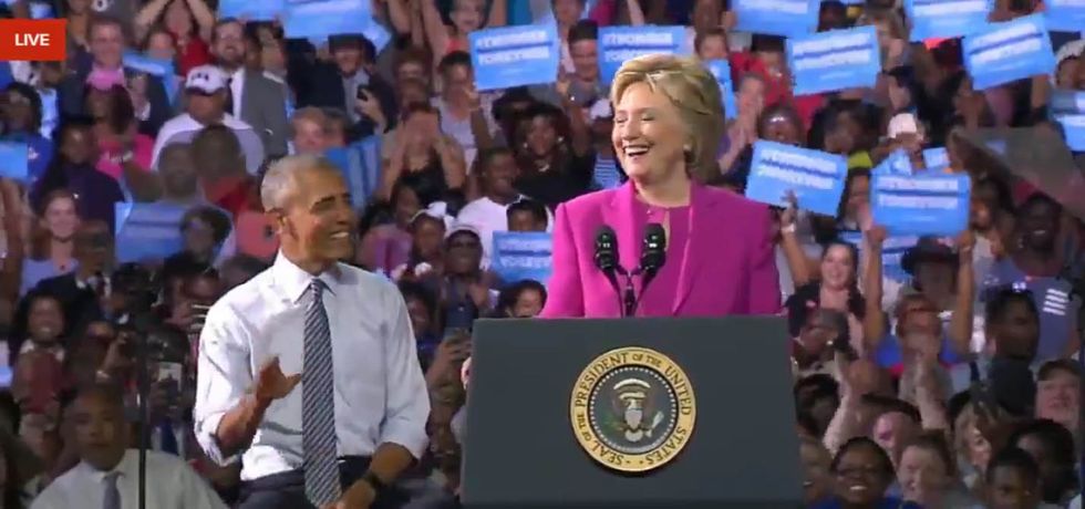 Obama And Hillary Were A Bundle Of Giggles And Glitter Farts In North Carolina Today!