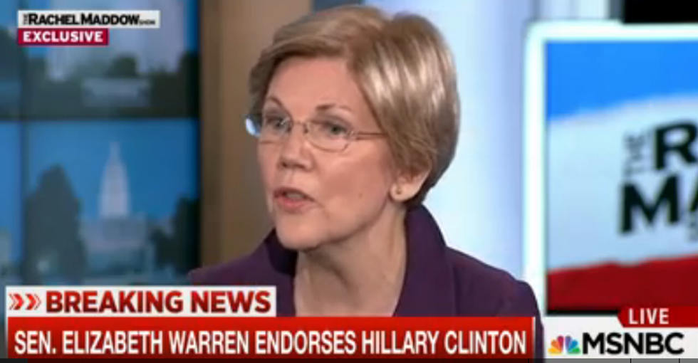 Elizabeth Warren Endorses Hillary, Because They're Both Corporate Sell-Out Monsters. Obviously.